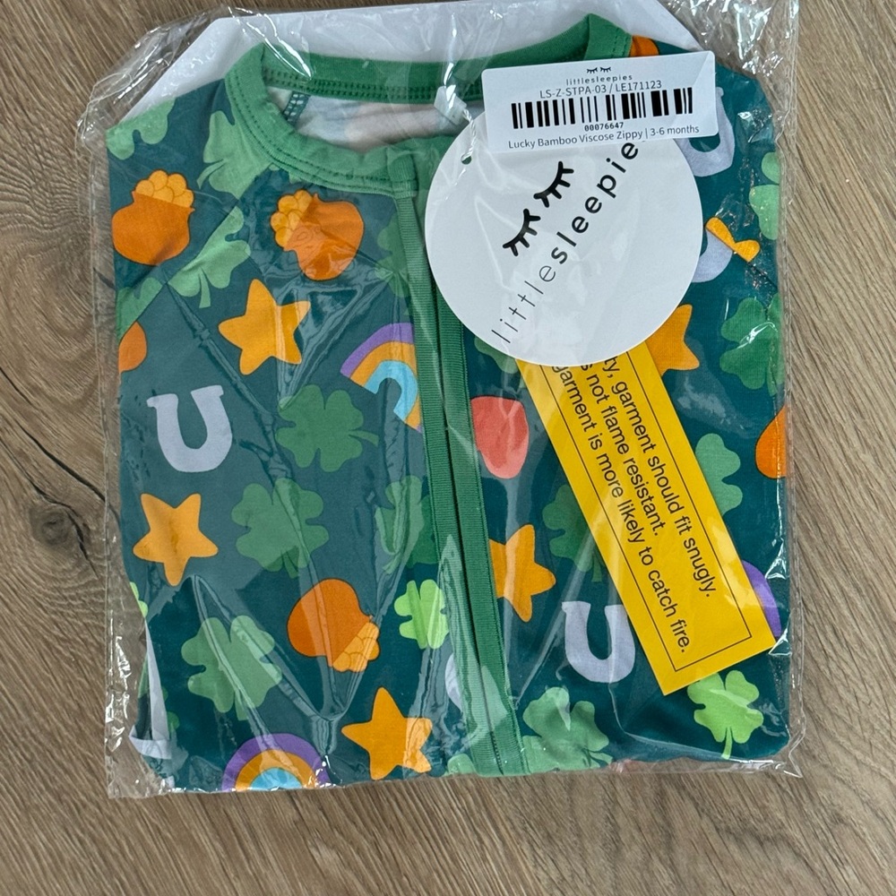 NIB Little Sleepies Green Lucky Bamboo Pajamas